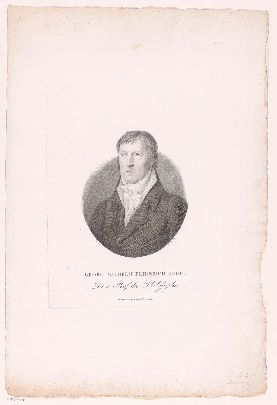 Portret van georg wilhelm friedrich hegel rp p 1